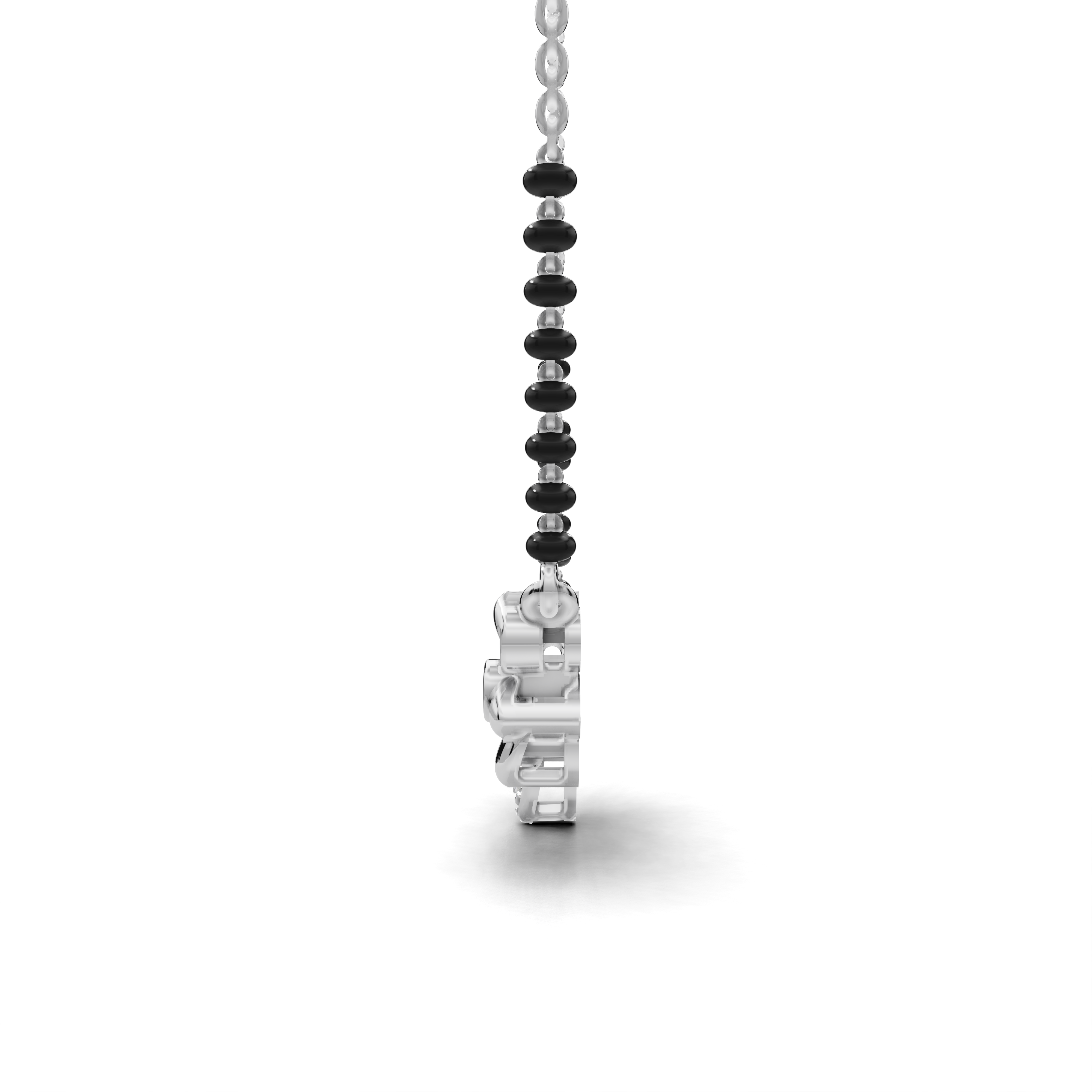 Diamond Mangalsutra Pendant - Floral Design