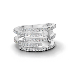 Round LGD Spiral Multi-Band Ring with Flowing Diamond Swirl Pattern – HWLR-0081