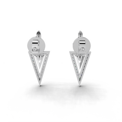 Geometric Triangle LGD Drop Earrings with Minimalist Diamond Outline – LWPD-0329-ER