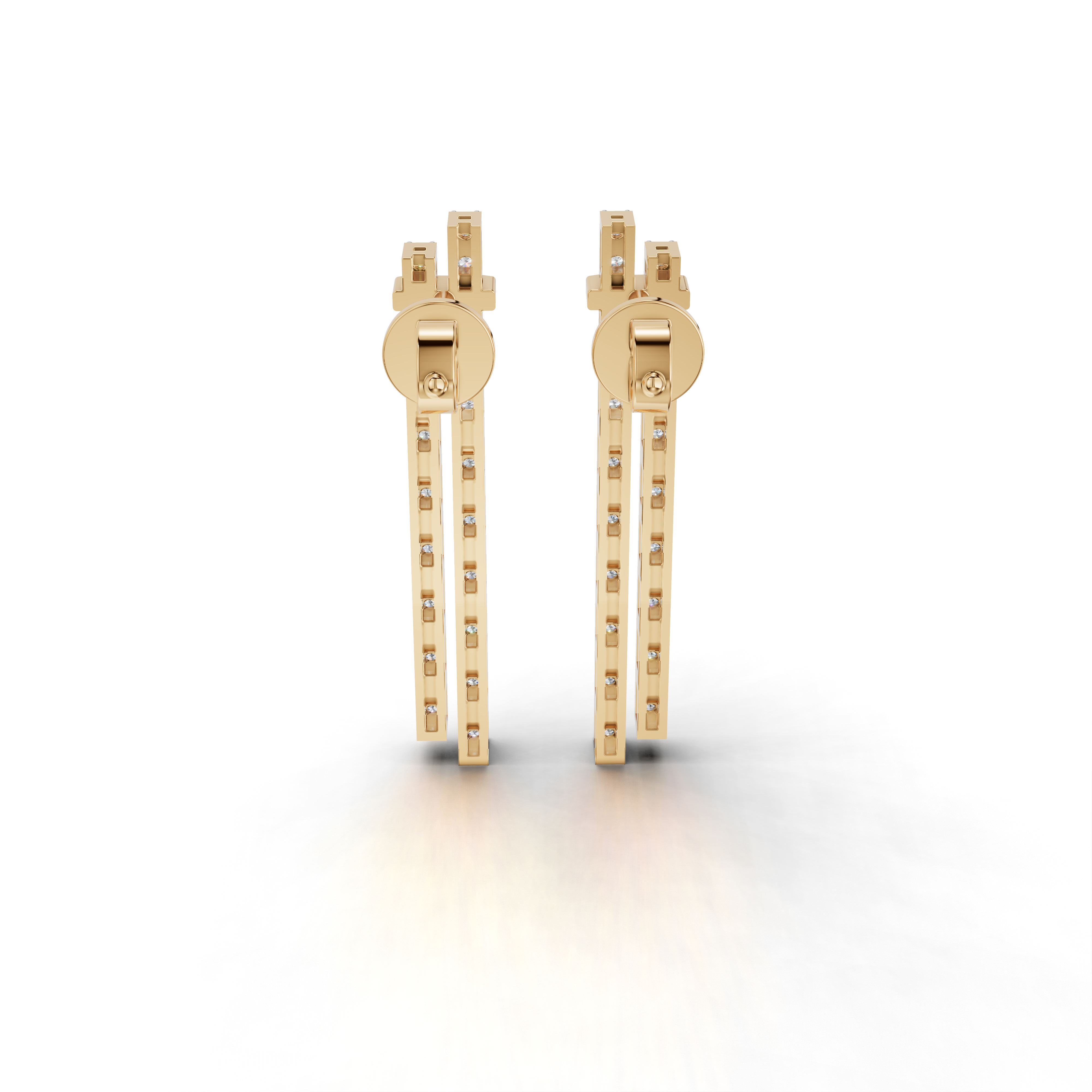 Diamond linear drop earrings