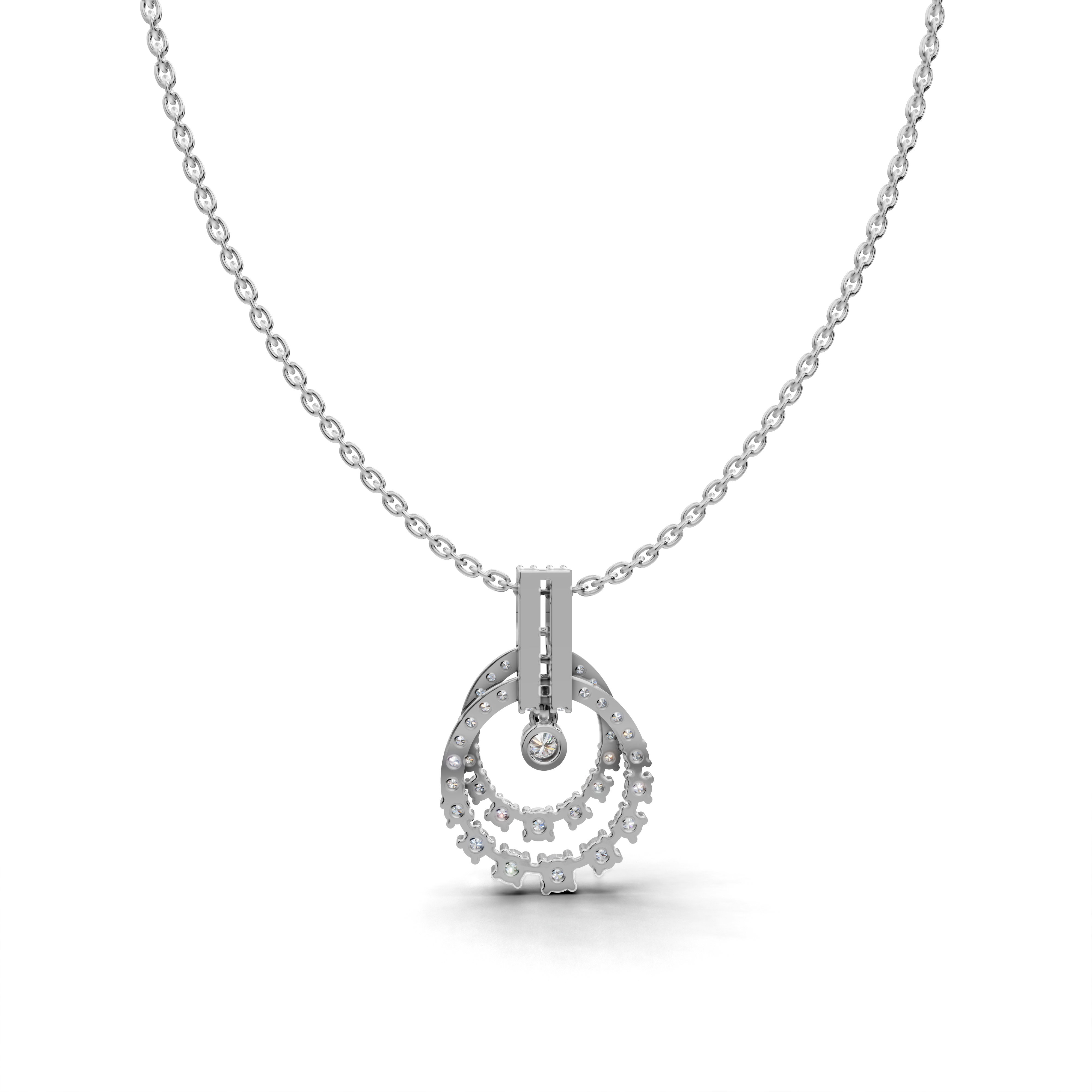 LGD Diamond-Encrusted Statement Pendant Necklace with Sparkling Cluster Design – LWPD-0327