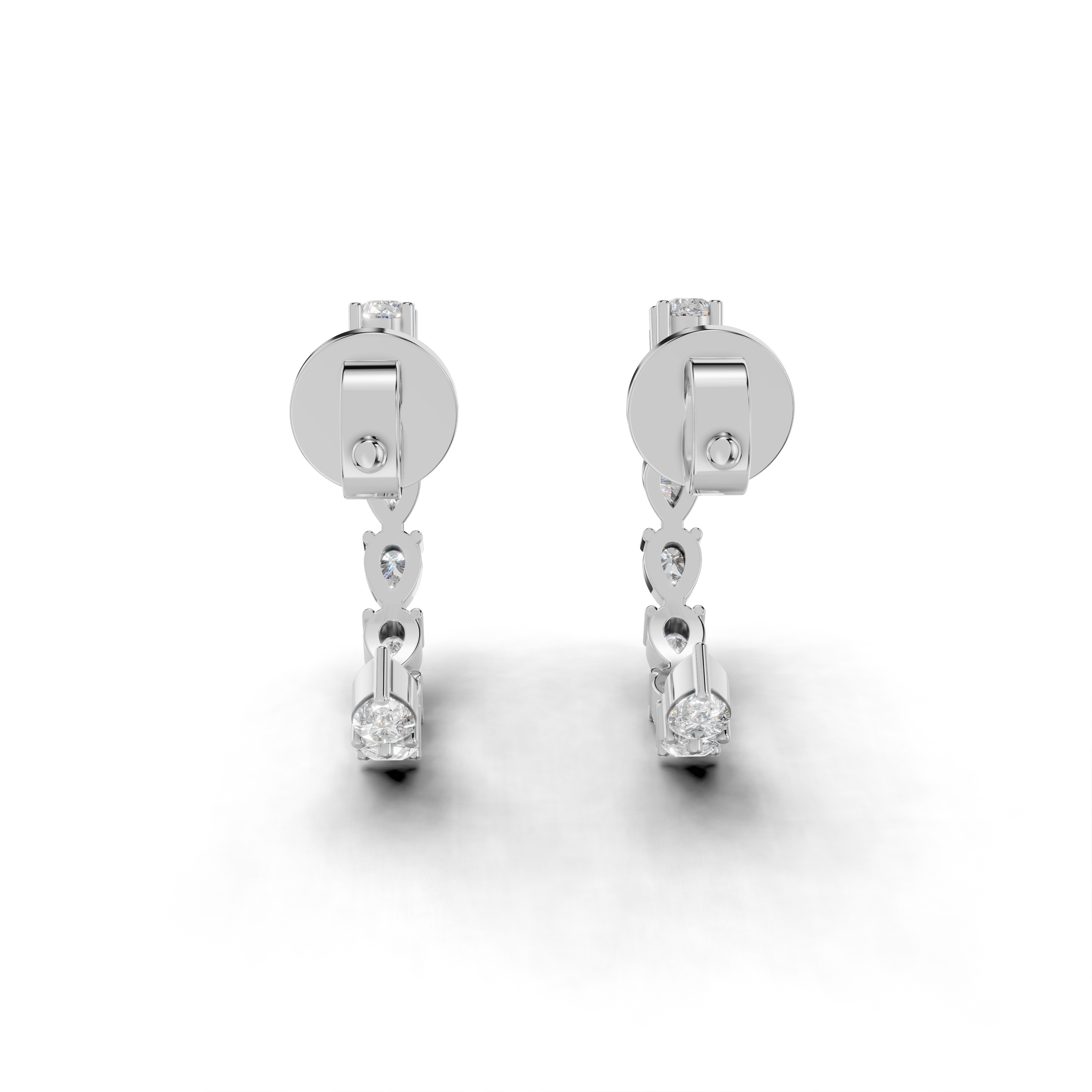 Elegant Diamond Hoop Earrings set - HPER-0008