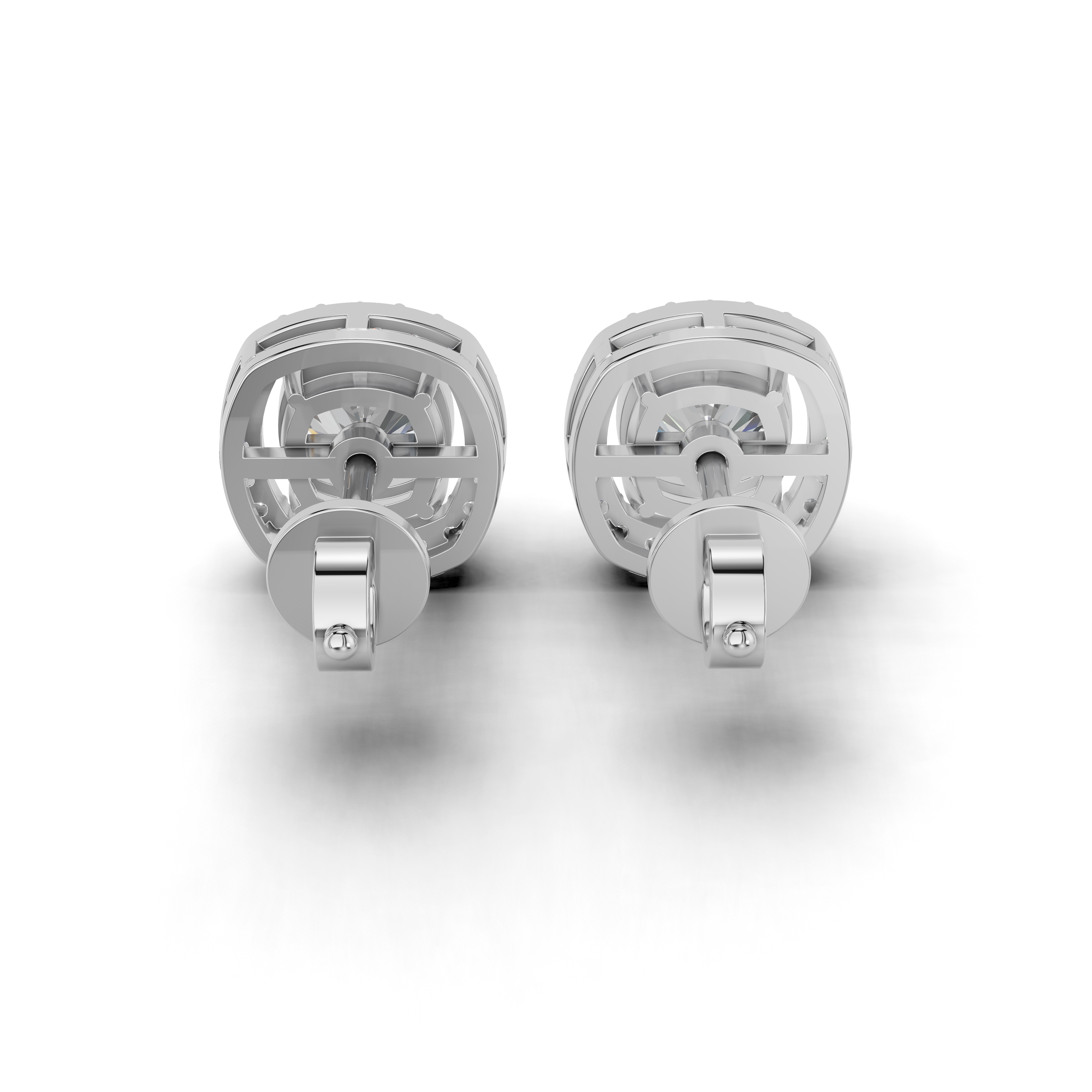 Cushion Cut Halo Earrings