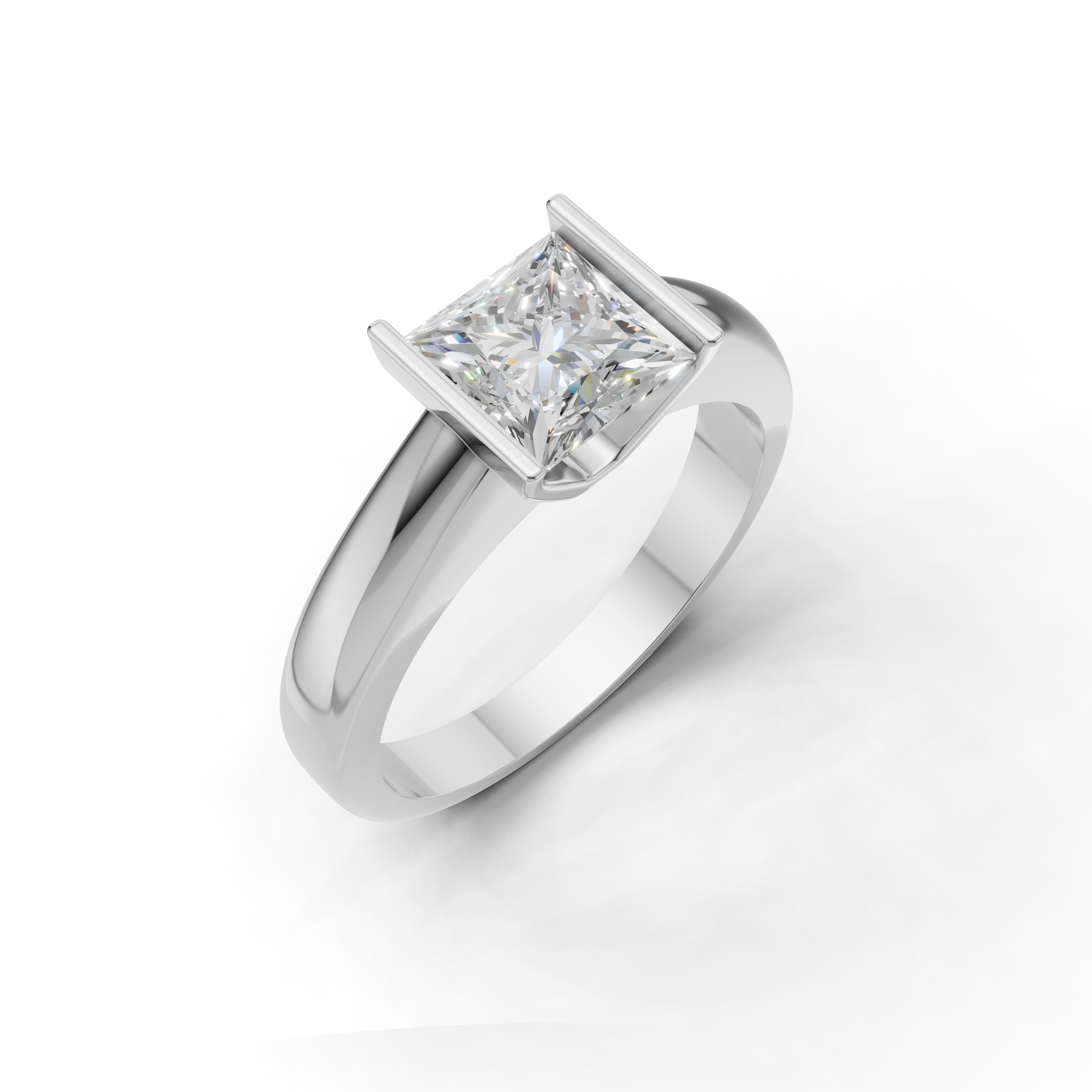 Princess-Cut LGD Centre Ring with Clean Angular Diamond Design – HWGR-0196