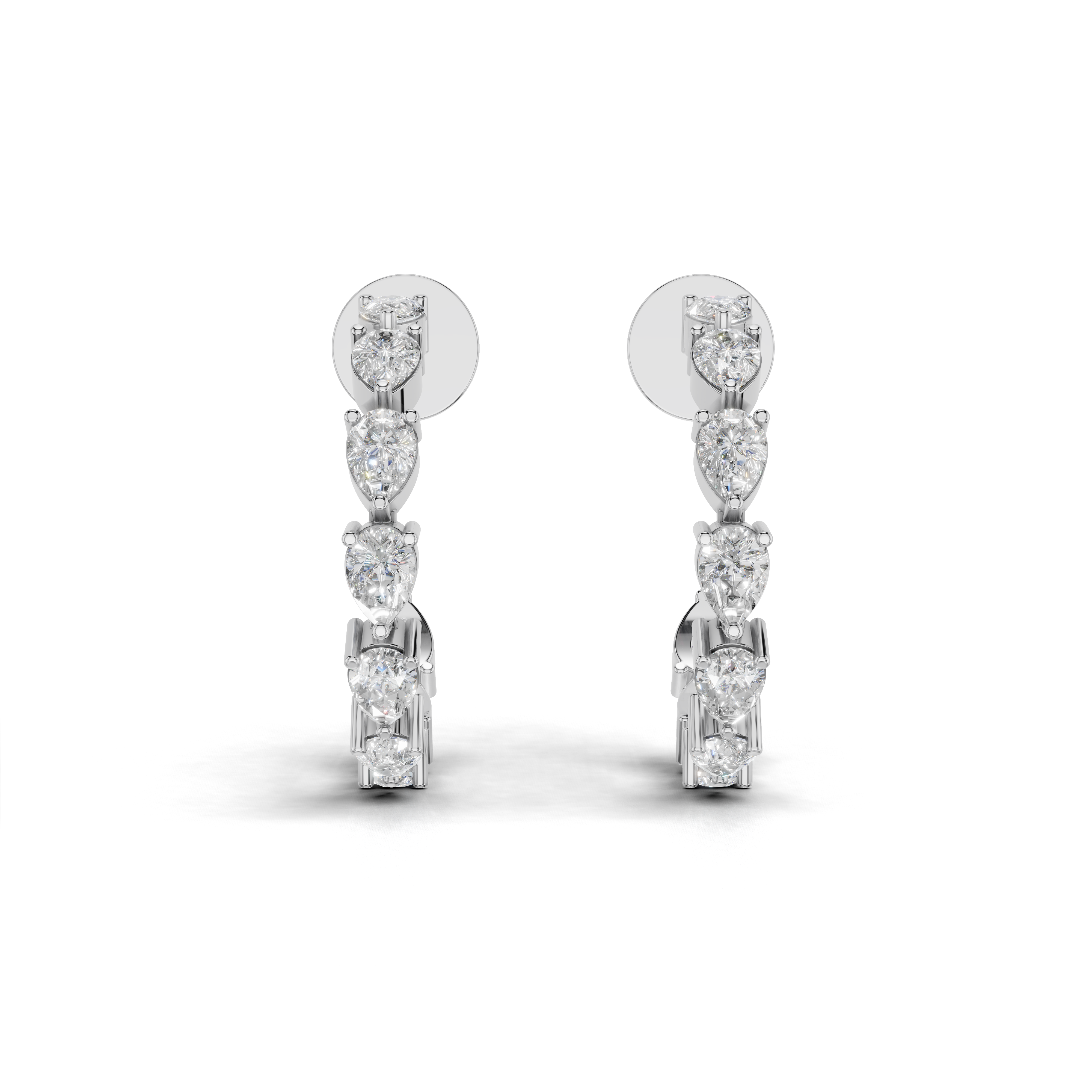Elegant Diamond Hoop Earrings set - HPER-0008
