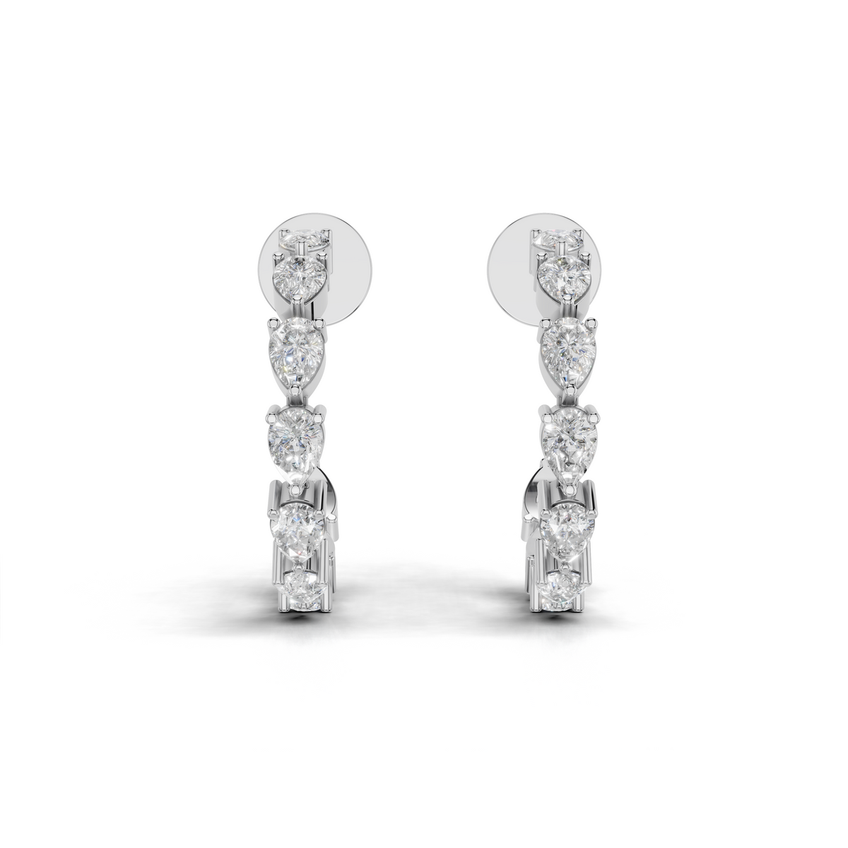 Elegant Diamond Hoop Earrings set - HPER-0008