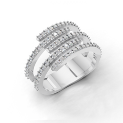 Round LGD Spiral Multi-Band Ring with Flowing Diamond Swirl Pattern – HWLR-0081