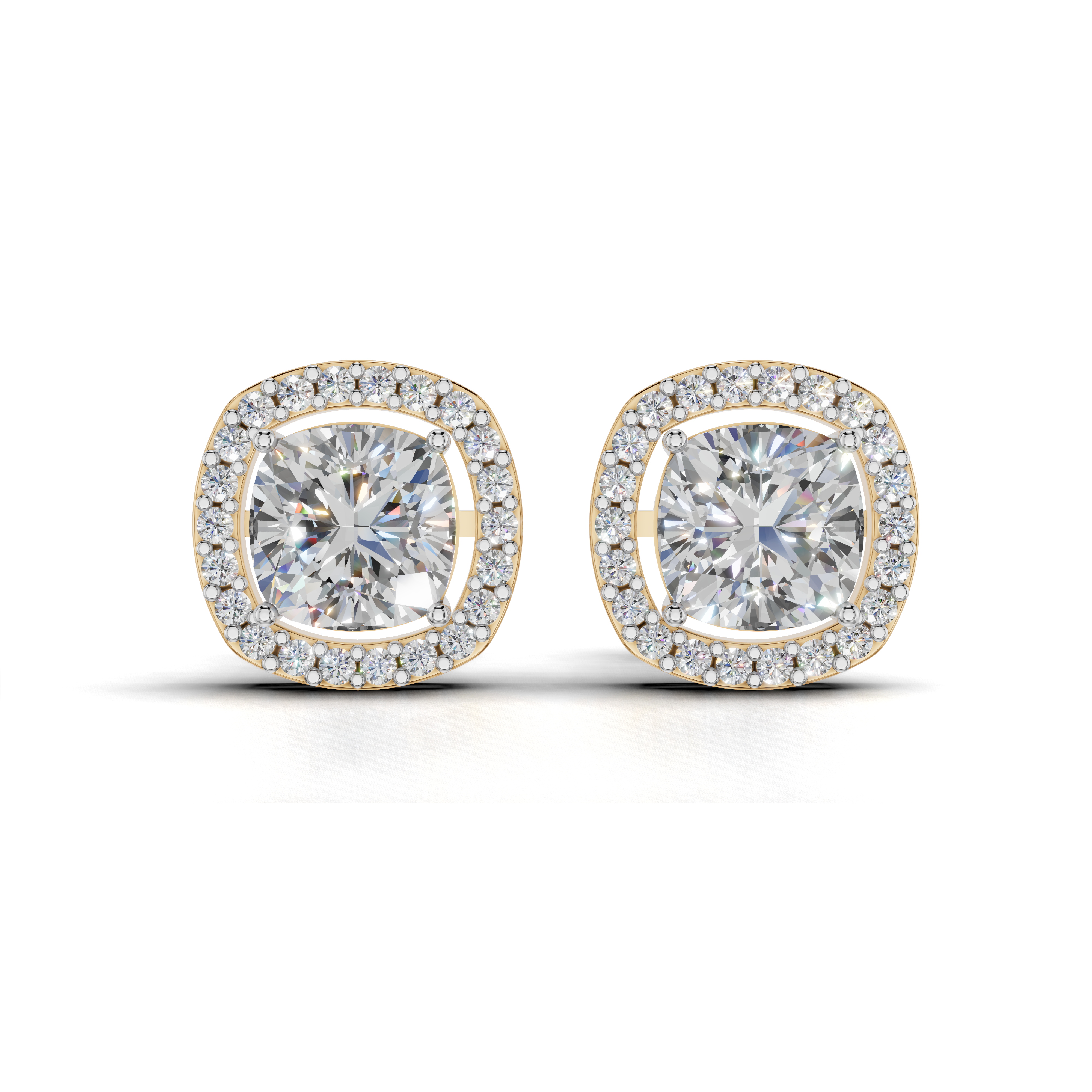 Cushion Cut Halo Earrings