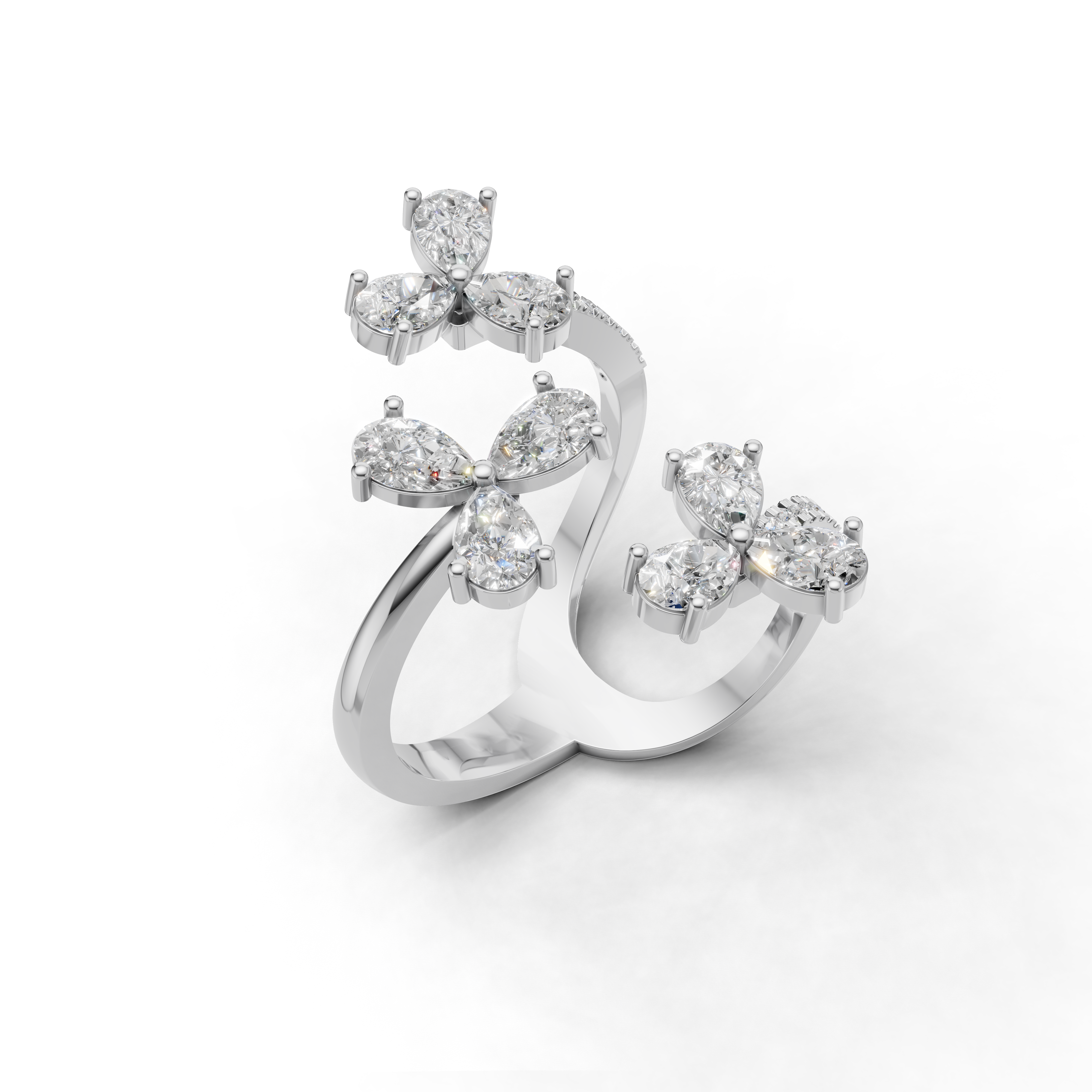 Floral swirl Diamond Ring - MWLR-0289