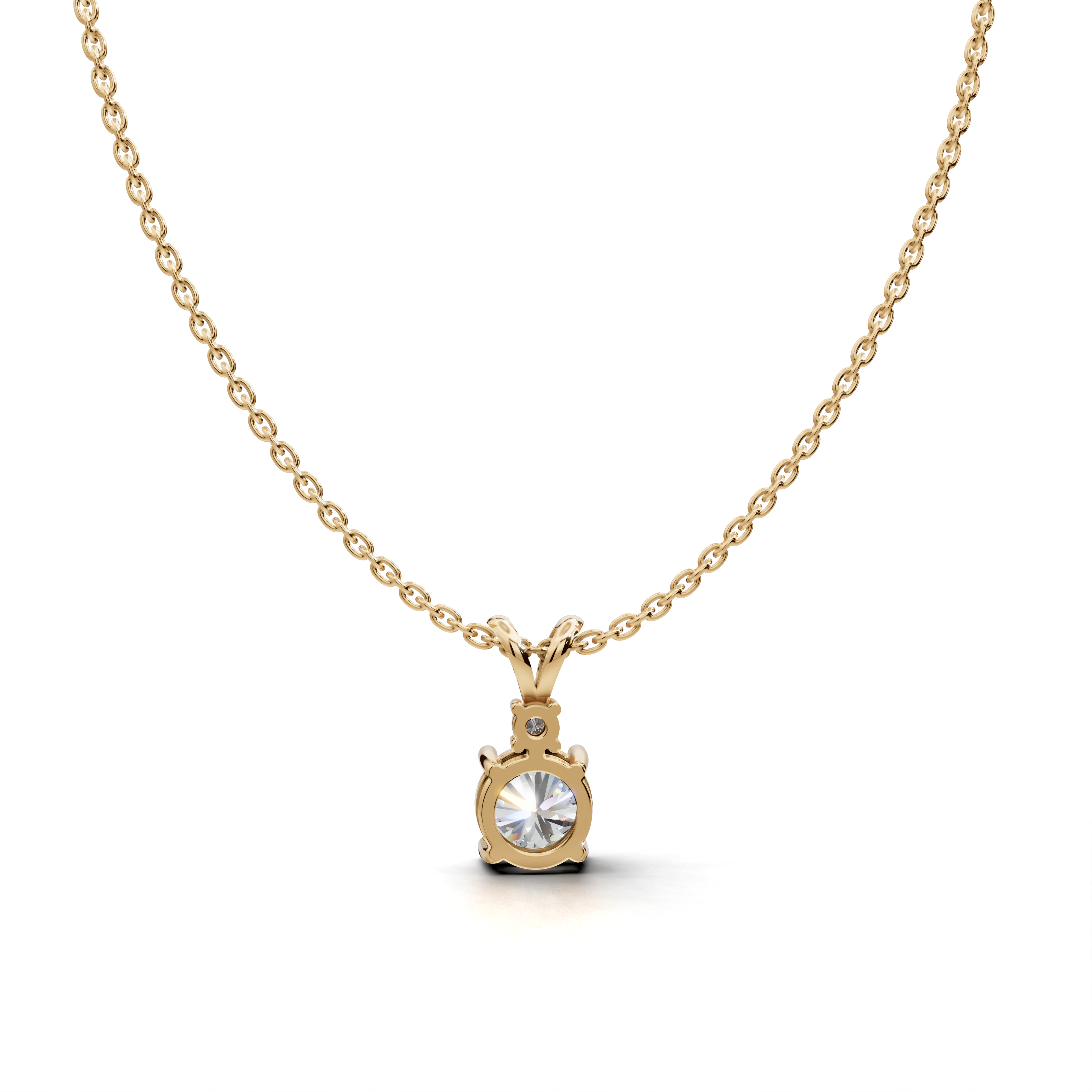 Round-Cut LGD Solitaire Pendant Necklace with Classic Single-Stone Design – LWPD-0317