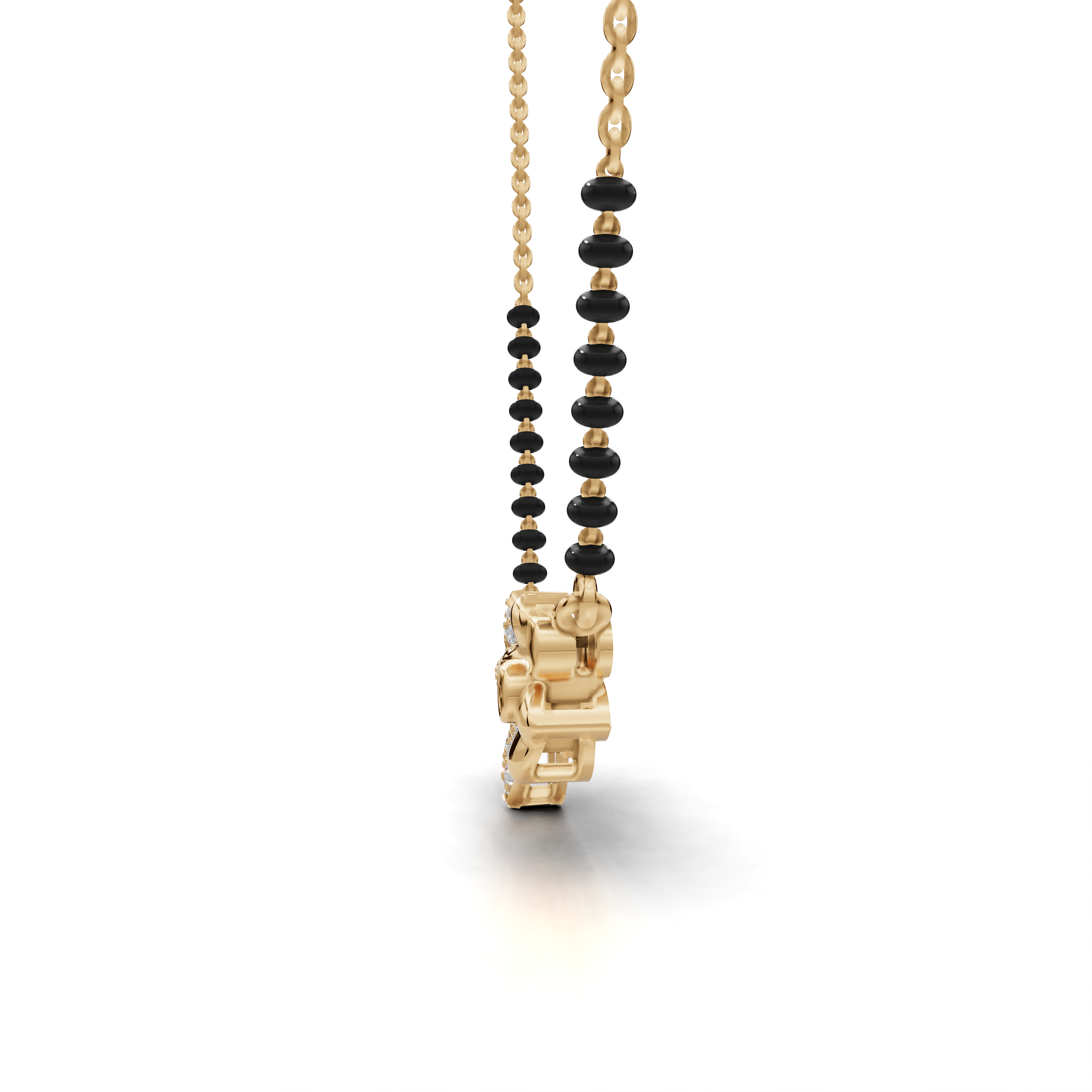 Diamond Mangalsutra Pendant - Floral Design