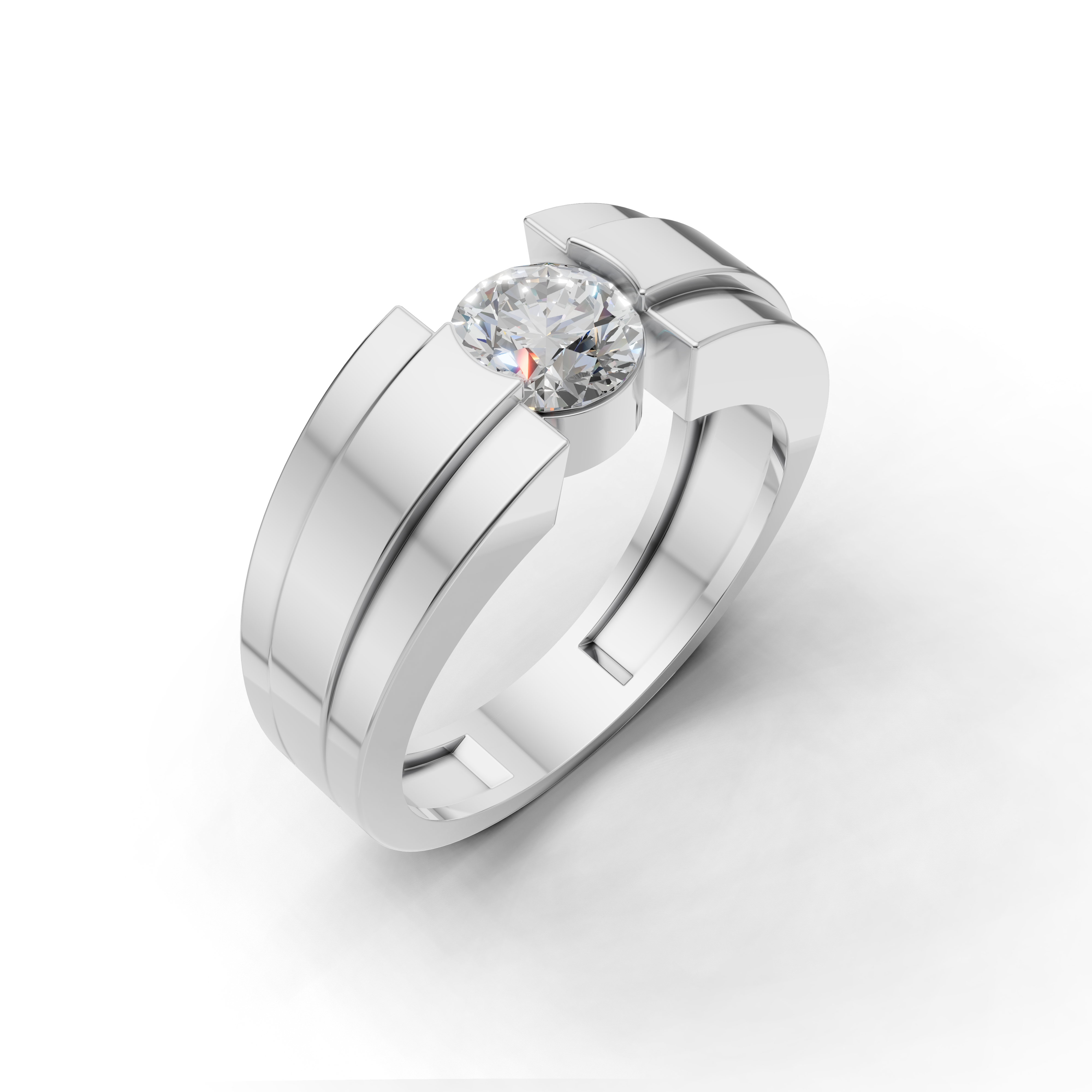 Round Cut Diamond Ring - HWGR-0195