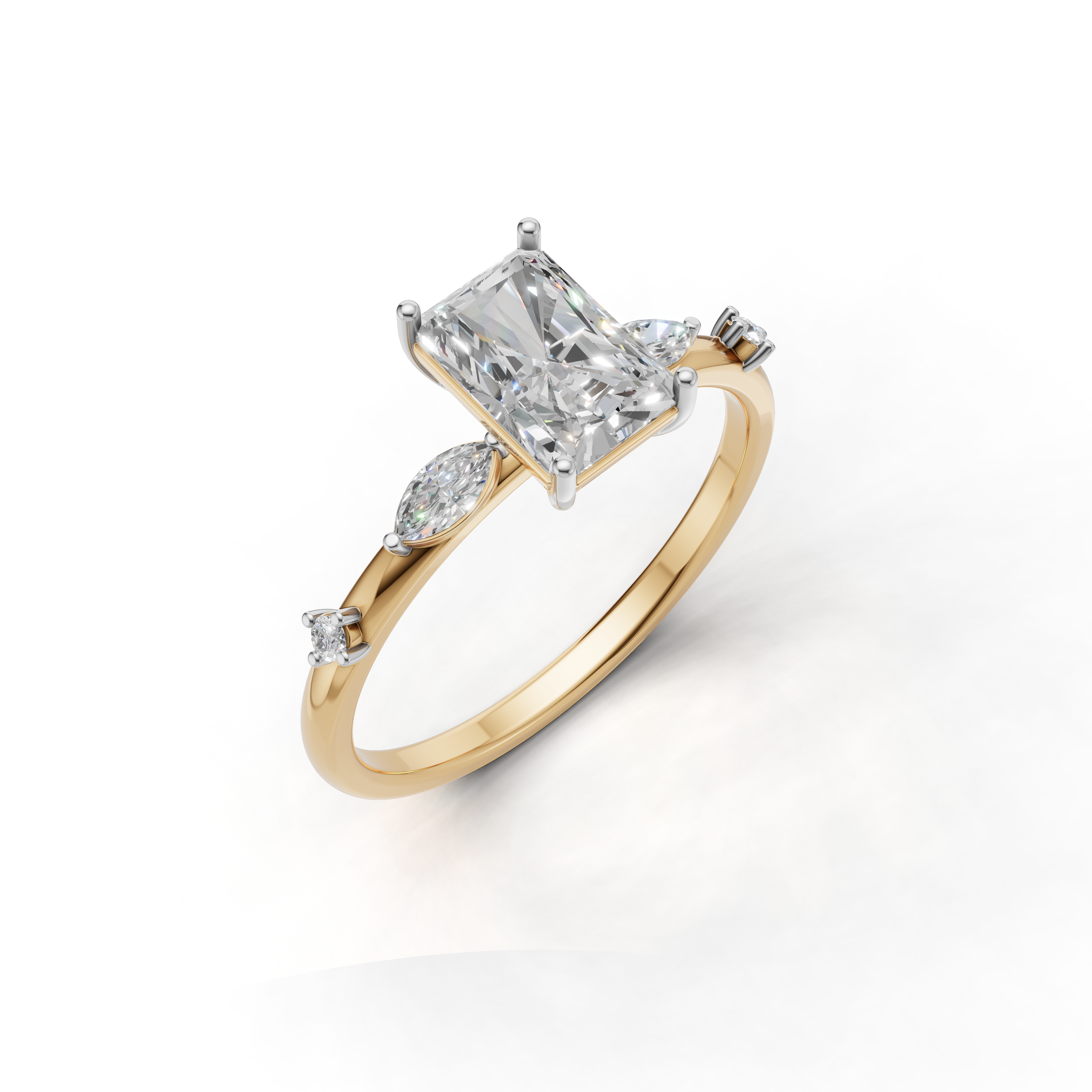 Radiant-cut Diamond Engagement Ring - SOLR-0548