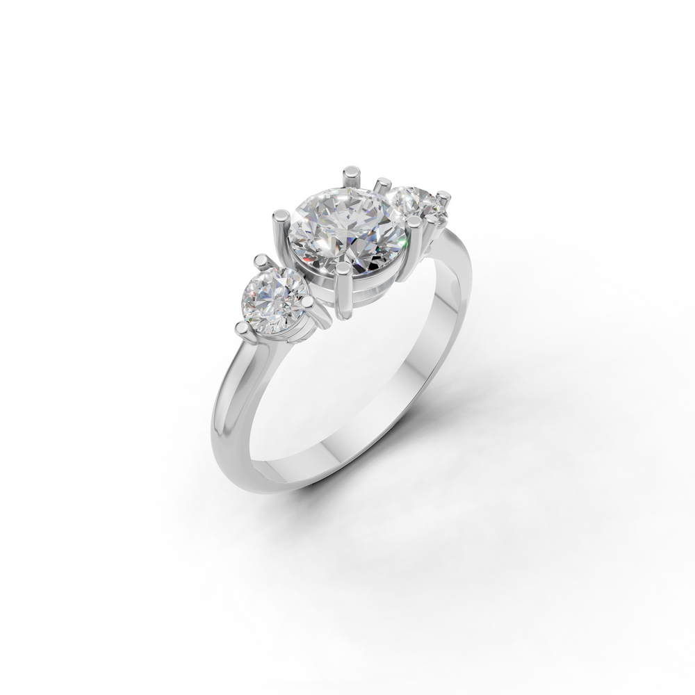 Stunning ring with a three stone design