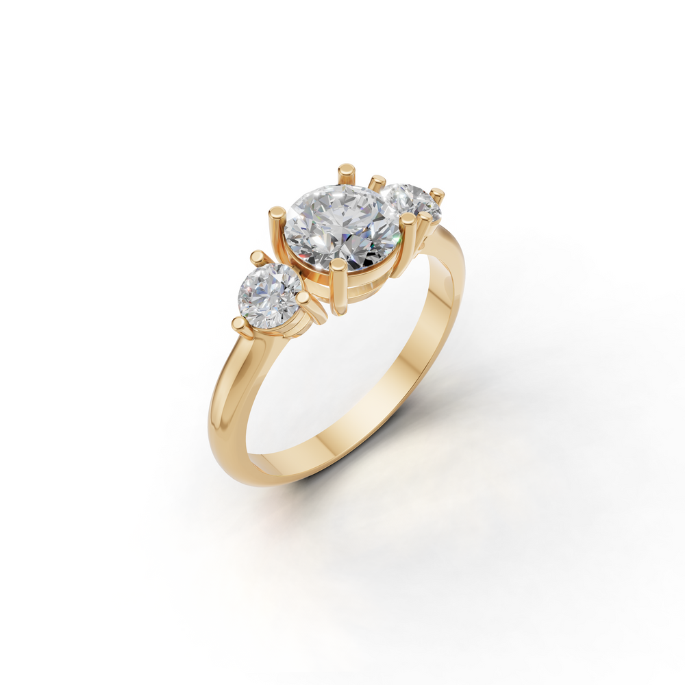 Stunning ring with a three stone design